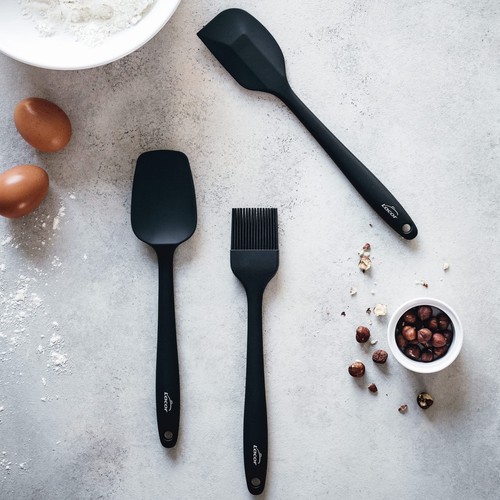 - 64468 - Spatule de cuisine grise Spatule perforée Silicone Ustensiles de cu... - Photo 3/7
