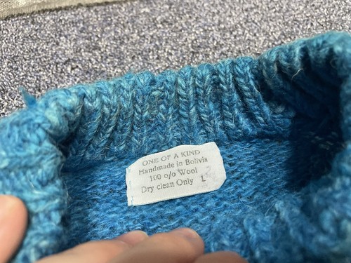 Vintage Countryside Theme Crewneck Pullover Wool Blend Sweater L M1 - Picture 2 of 4
