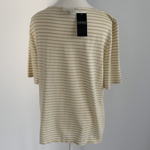 LAUREN RALPH LAUREN BNWT Women's Top Size XL - cream and gold - Picture 3 of 4
