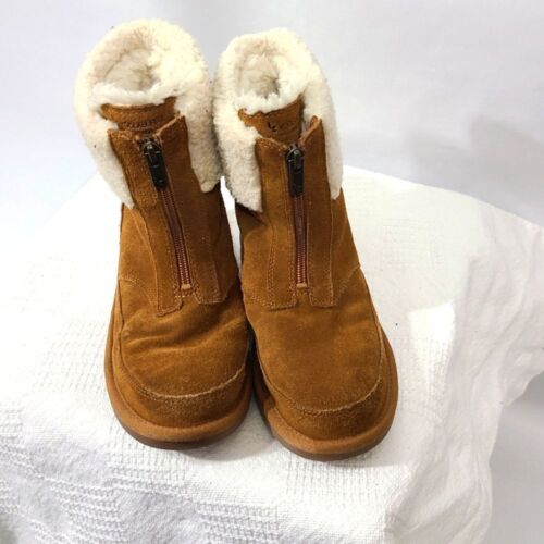 Koolaburra By Ugg Youth Kids Grls Size 2 Boots with Zipper in the Front Brown