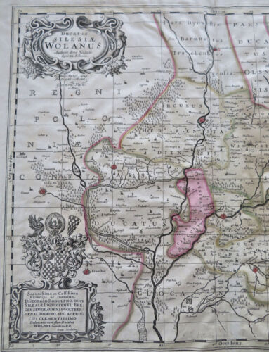 Herzogtum Wołów Schlesien Wolanus Polen um 1680 Schenk & Valk große Karte - Bild 2 von 5