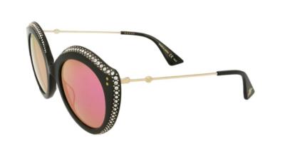GUCCI★素敵!GG0214Sキャットアイフレームサングラス Gucci Crystal Lips 0214 Cat Eye Black Green Pink Mirrored
