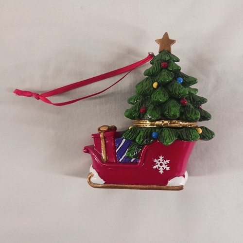 XMas Adorno de Navidad Caja Baratija Trineo de Papá Noel con Regalos - Imagen 2 de 11