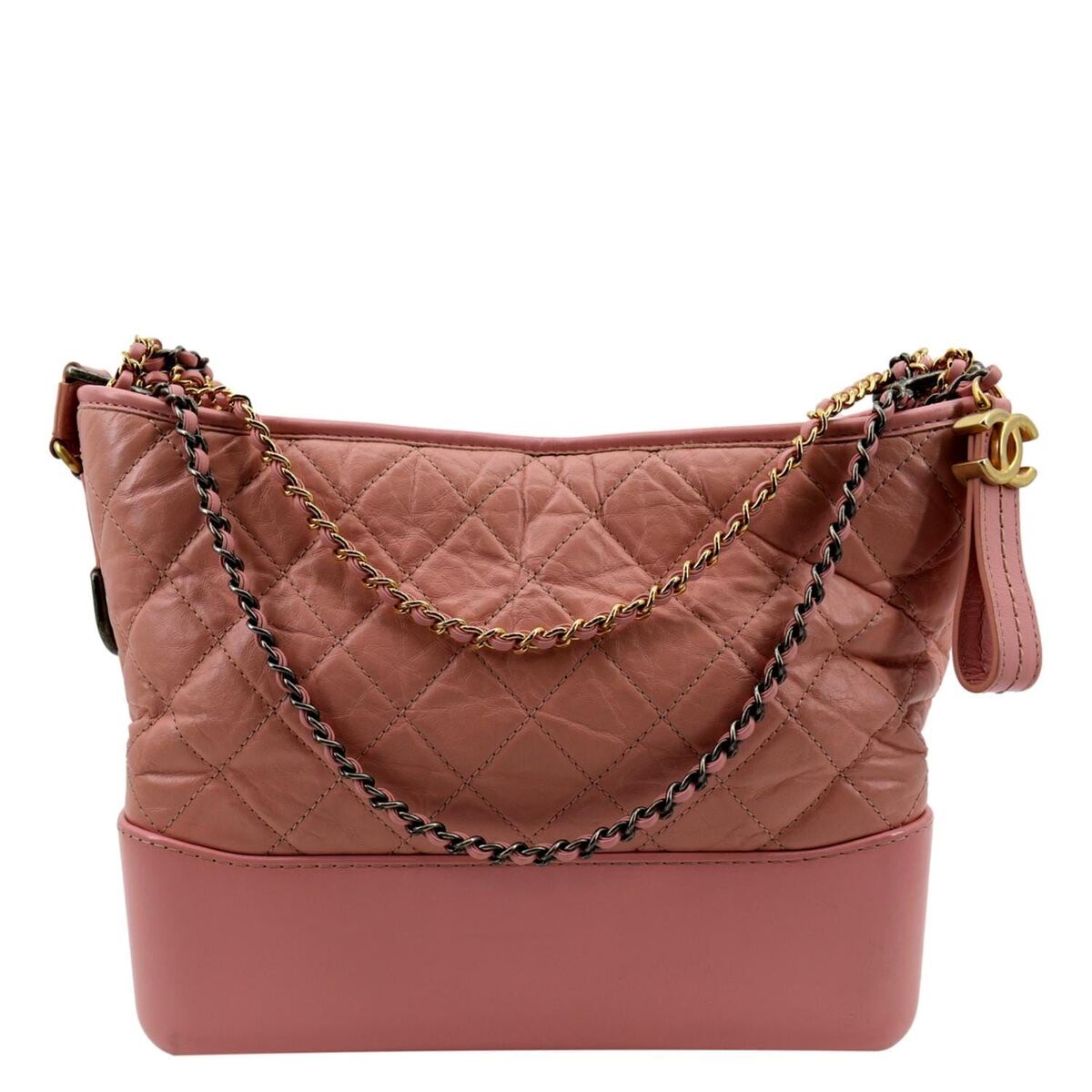 CHANEL Gabrielle Medium Quilted Leather Shoulder Bag Pink