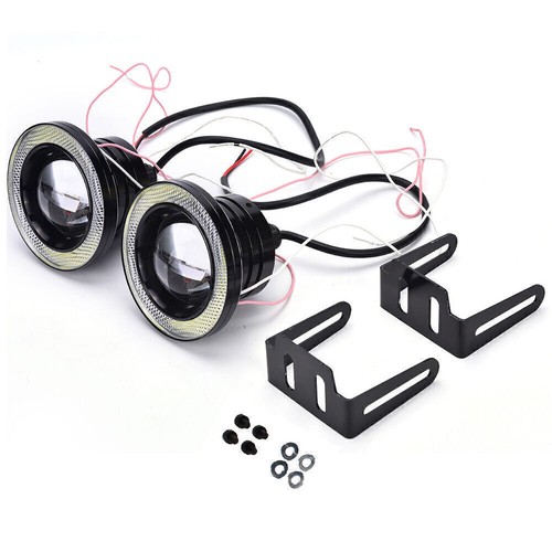 2X 2.5/3/3.5'' Ojos de Ángel Halo Coche Luces Antiniebla Lámpara Proyector DRL COB LED Bombillas - Imagen 6 de 59