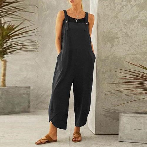 Women Jumpsuit Overalls Casual Loose Dungarees Playsuit Romper Bib Harem Pan - Picture 13 of 18