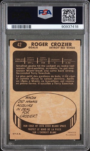 1965 Topps #42 Roger Cozier PSA 5 - Picture 2 of 2