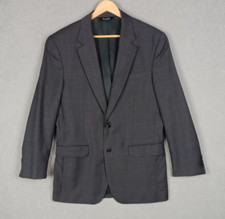 Jos A Bank 42L Men's 100 Wool Houndstooth Gray Suit Jacket Sport Coat Blazer