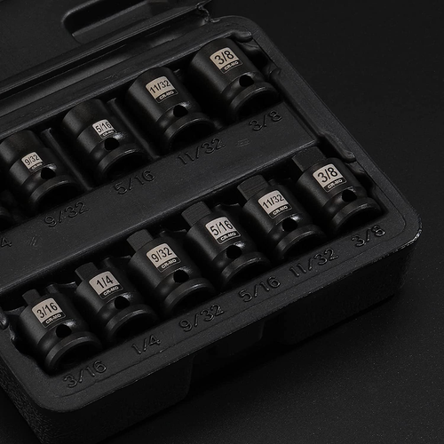 11PCS 3/8" Unità SAE Tubo Spina Presa Set Conica Maschio e Femmina Quadrata Drive Cha - Foto 6 di 12