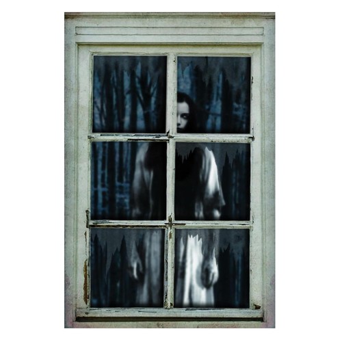 Frau im Fenster 47 Zoll Halloween Fensterdeko