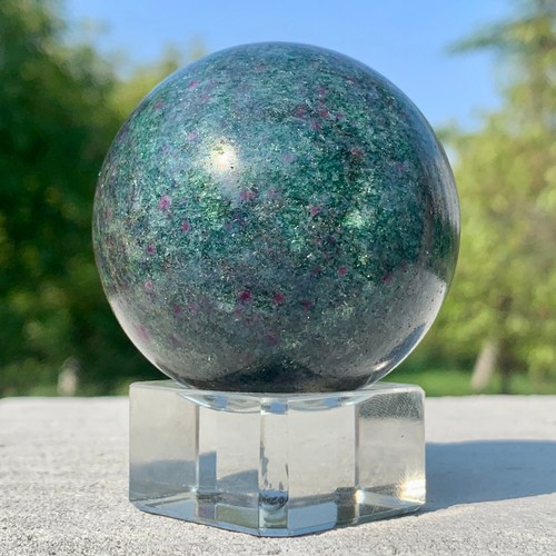 307G Zafiro Azul Natural Y Rubí Esfera Efecto Fluorescencia Reiki Sanación - Imagen 14 de 19