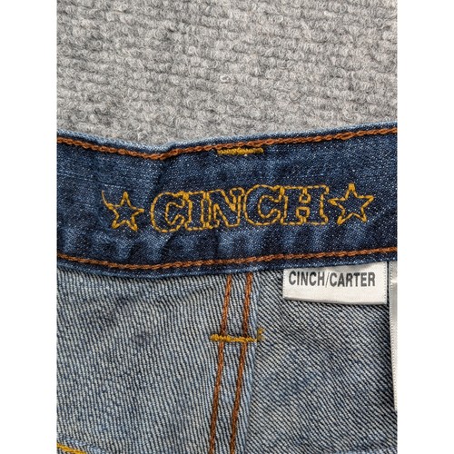 Cinch Mens Carter Jeans Relaxed Fit Boot Cut Dark Wash Denim 32x36 (Fit 34x35) - Picture 7 of 13