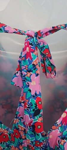 Loft Dress Petite Medium Floral Print Dress Sleeveless Light Flowy Flounce Hem - Picture 15 of 18