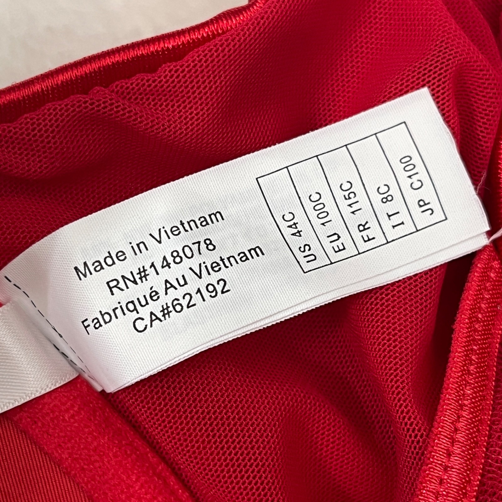 Curve Muse 44C Front-close Red Satin Padded Under… - image 9