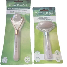 EcoTools Rose Quartz Contour Roller Calming & Depuffing Both As Seen In Picture
