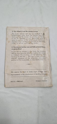 Cámara vintage Agfa Billy-Compur con obturador Compur lente solinar f/4,5 con estuche - Imagen 24 de 24