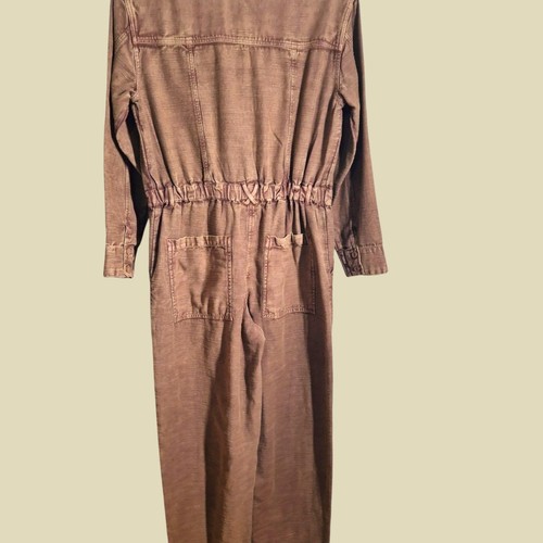 Free People Jumpsuit -Quinn Constructed Coverall-Brown -Small-BNWT-RRP £128 - Picture 10 of 16