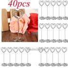 10pcs Place Holder Herzform Hochzeitsfeiern Bevorzugung Clips (Silber)