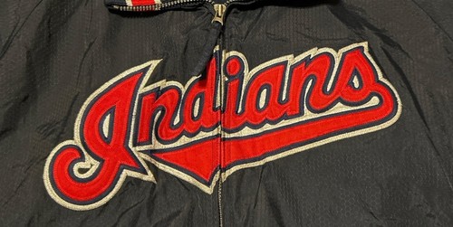 Vintage Majestic Cleveland Indians MLB Baseball Jacke Full Zip Dugout Herren XXL - Bild 4 von 16
