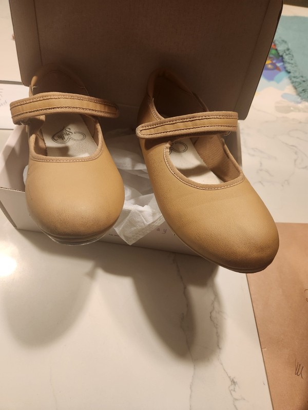 Excellent Girl Tap Shoes by Stelle, Tan, Sz. 1