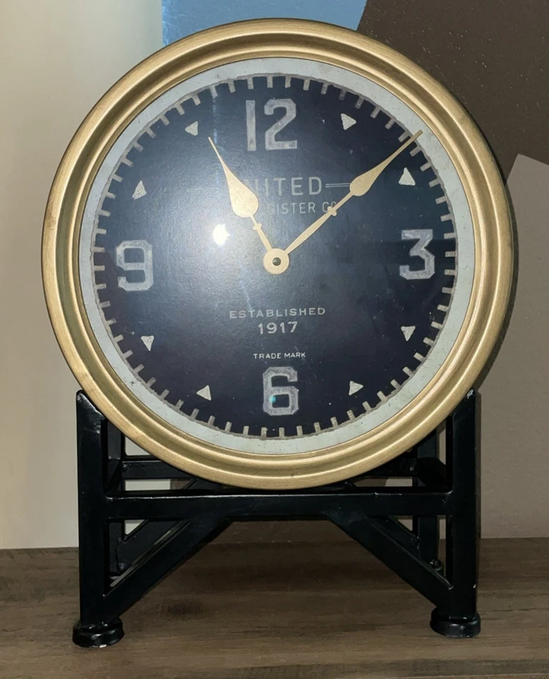 Shyam  - 16 inch Pedestal Table Clock Mantle clock Uttermost Brass Black  - Image 2 of 4