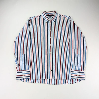 Tommy Hilfiger Vintage Hemd Gestreift Größe L 90s 00s USA Preppy Multicolor - Bild 1 von 4