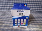 Epson 522 Combo Pack 4 Ink Bottles T522120-BCS (Exp 10/29) FAST FREE SHIPPING.