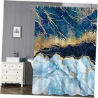 Teal and Blue Marble Shower Curtain for Bathroom 72"W x 72"L (Pack of 1)
