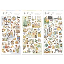 Mind Wave Sticker Sheet Set of 3 - Girl's Life With Animals