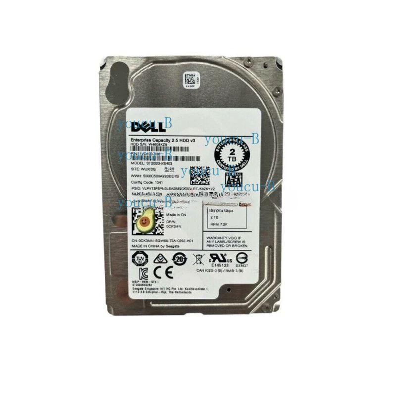 ST2000NX0403 Dell CK3MN 0CK3MN SEAGATE 2TB 7.2K SATA 2.5" 128MB 6Gbps Hard Drive - Image 2 of 4