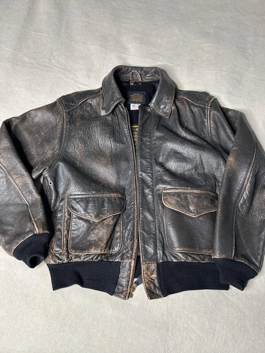 Avirex Leather Flight Jacket In Vintage Outerwear Coats & Jackets