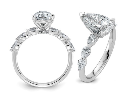 2.60 Carat (ctw VS, F) Certified Lab-Grown Diamond Engagement Ring 14K Gold - Picture 4 of 5