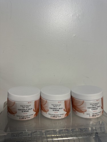 3 Victoria's Secret Kokosmilch & Rosenpeeling Körperpeeling 13 Unzen frisch versiegelt
