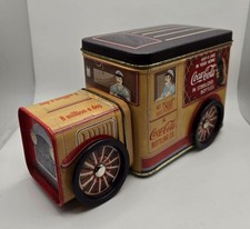 Vintage 1995 Coca-Cola Delivery Truck Collectible Tin w/Wheels  2 Compartments