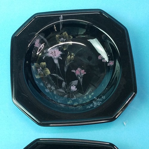 4 Mikasa Color Trend Suppenschalen, Ebenholz Wiese #DR701 Muster, Japan 8 1/4" - Bild 4 von 8