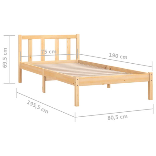 Holzbett Massivholz Kiefer Bett Doppelbett Einzelbett Bettgestell mit Lattenrost - Bild 12 von 34