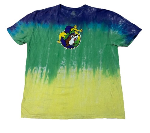 Buc-ee's Karneval T-Shirt Batik lila, grün, gelb, Gr. XL - Bild 1 von 5