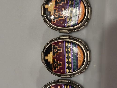 Southwestern Oval Set of 4 Button Covers Western - Picture 3 of 9