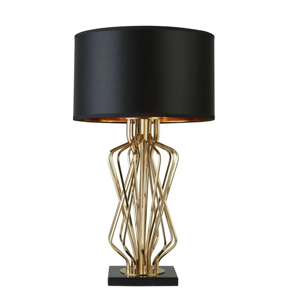 Table Light Gold Ethan Black Searchlight 4110GO