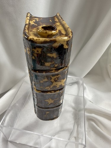 Mid 1800s AMERICAN BENNINGTON BOOK Flask ROCKINGHAM GLAZE YELLOW WARE - Picture 7 of 12