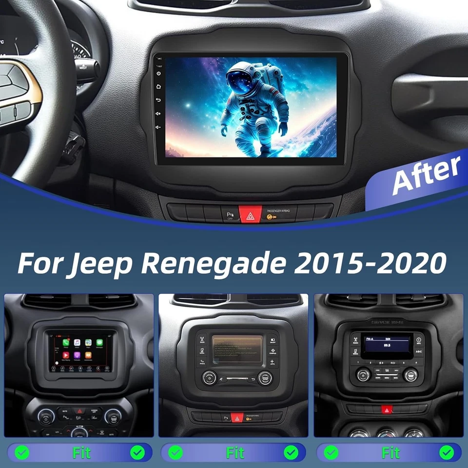 For 2015-2020 Jeep Renegade Apple Carplay Android12 Car Stereo Radio GPS Navi FM Foto 2 de 4