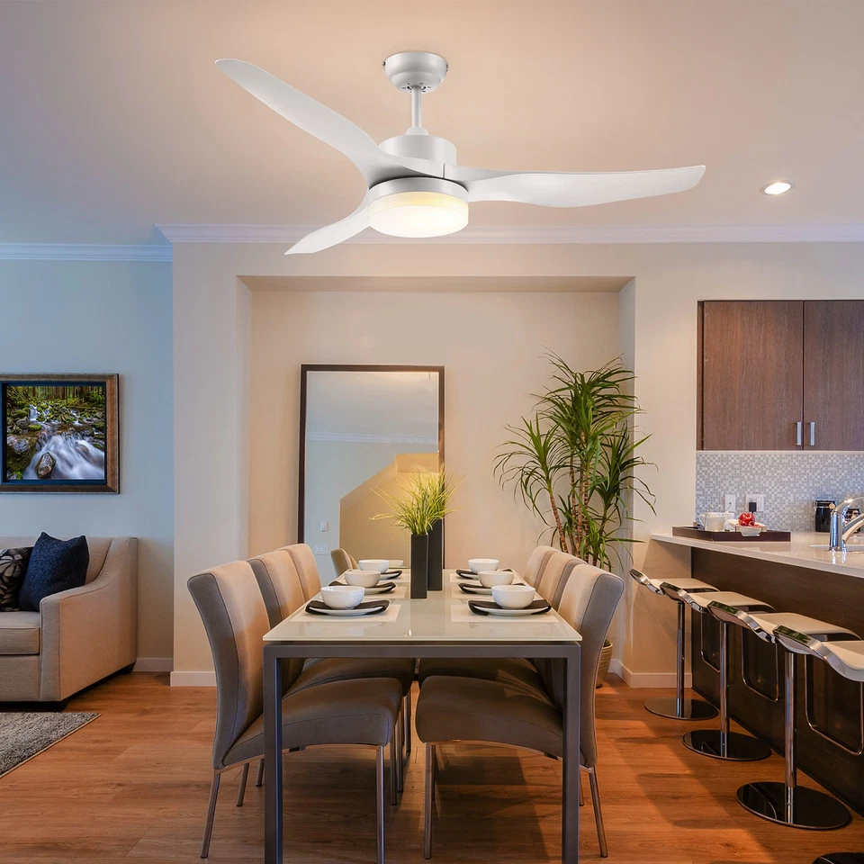 HOMCOM Ventilatore a Soffitto con Luce LED 3 Modalità 6 Velocità Telecomando - Immagine 3 di 4