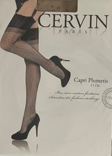 Cervin Capri Plumetis 15 Dn Seamless Dot Fashion Gazelle Stockings Size 6 New