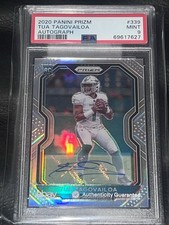 2020 PANINI PRIZM TUA TAGOVAILOA ROOKIE SILVER Prizm AUTO PSA 9 MINT RC #339!