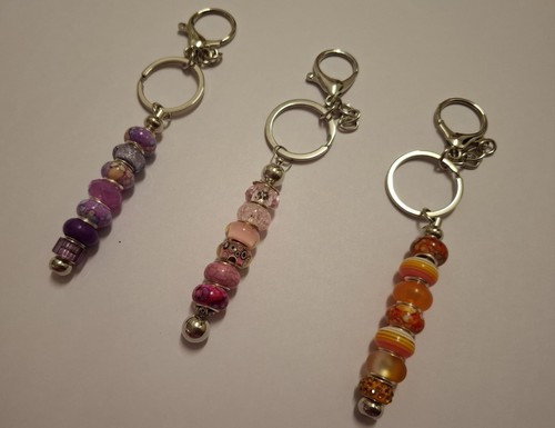 Set of 3 Handmade Keychains Stainless Steel 15cms Long Gift Idea - Picture 3 of 3
