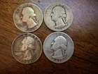 Washington Silver Quarters Lot of 4