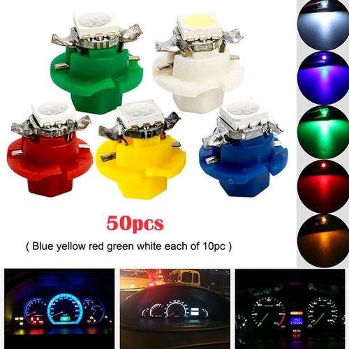 50PCS Car LED T5 B8 4D 5050 1SMD Indicator Light Gauge Dashboard Dash Lamp Decor - Bild 2 von 12
