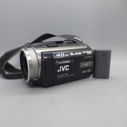 JVC Everio GZ-HD10EK Handheld High Definition HDD Camcorder Black Tested - Picture 1 of 8