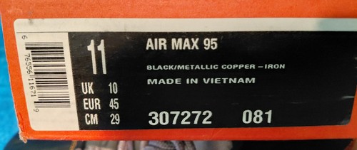 Nike Air Max 95 Bronce - Talla 11 - ¡Nuevo en Caja Con Etiqueta! - Imagen 13 de 23