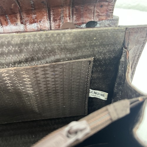Vintage Eel Skin Brown Shoulder Bag/Clutch 2-in-1 bag, Formal, Classic, timeless - Picture 8 of 9
